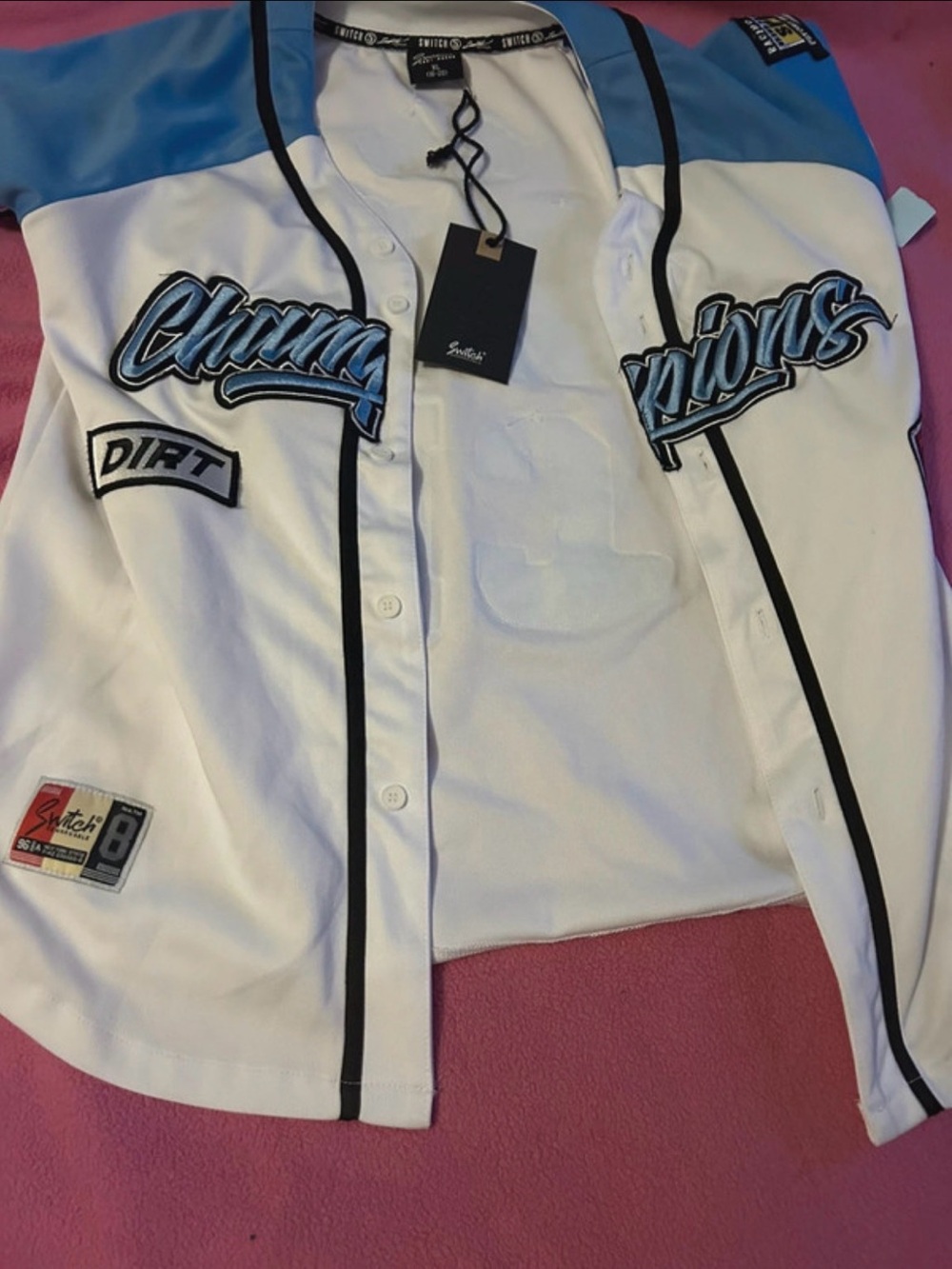 SWITCH Remarkable blue/white baseball jersey